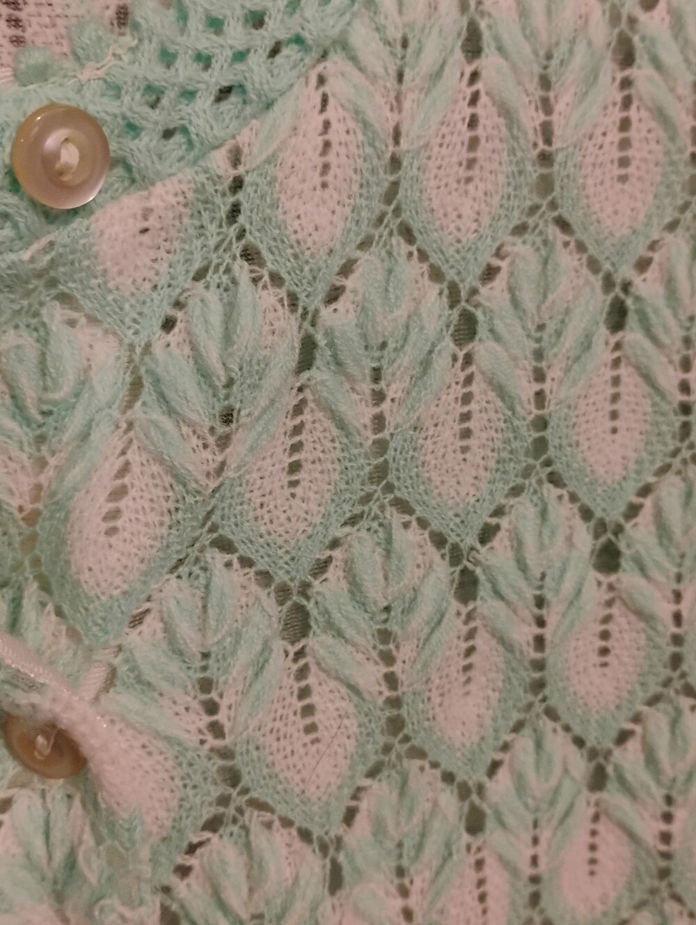 Vintage Foley Lingerie cardigan in a soft mint green - Picture 5 of 6